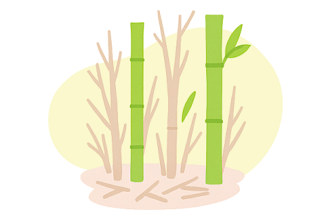 放置竹林のイラスト